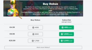 purchasing robux